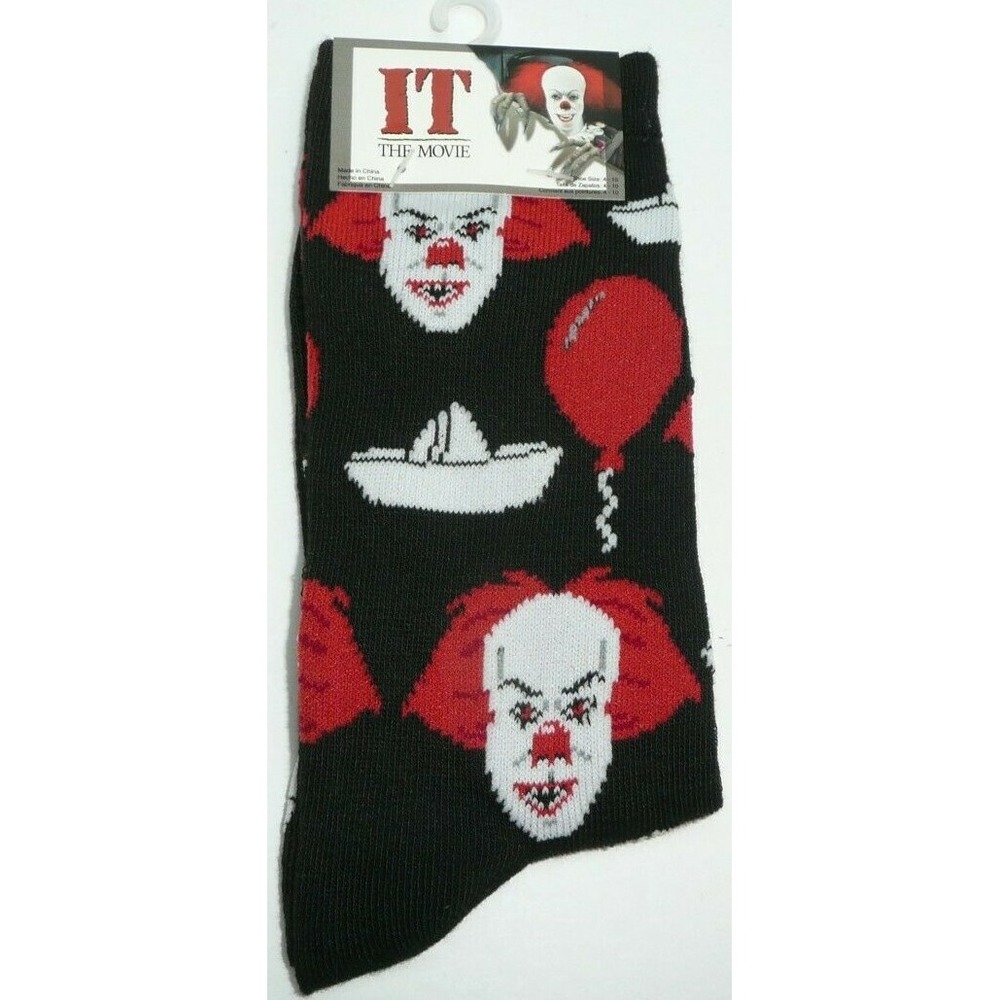 IT Pennywise Crew Socks 1 Pair Evil Clown Horror Movie SS Georgie Balloon S King